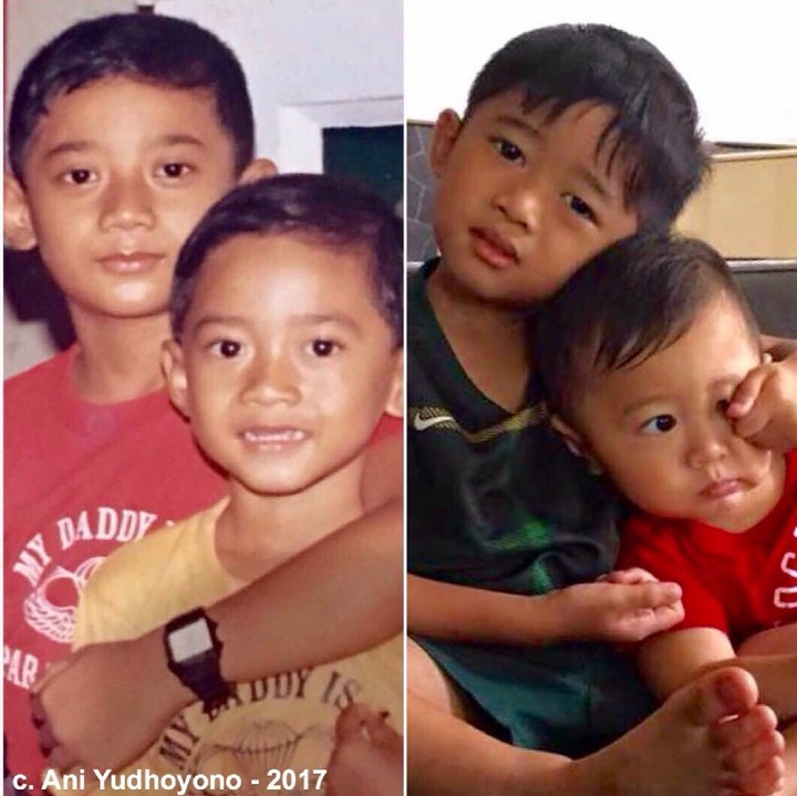 <p>Gaya Agus memeluk Ibas mirip nggak nih, Bun, sama gaya Airlangga memeluk Sakti? (Foto: Instagram/ @aniyudhoyono)</p>
