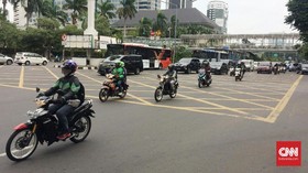 Polisi-Dishub DKI Pantau Kawasan Thamrin Usai Putusan MA