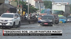 Tergenang Rob, Jalur Pantura Macet