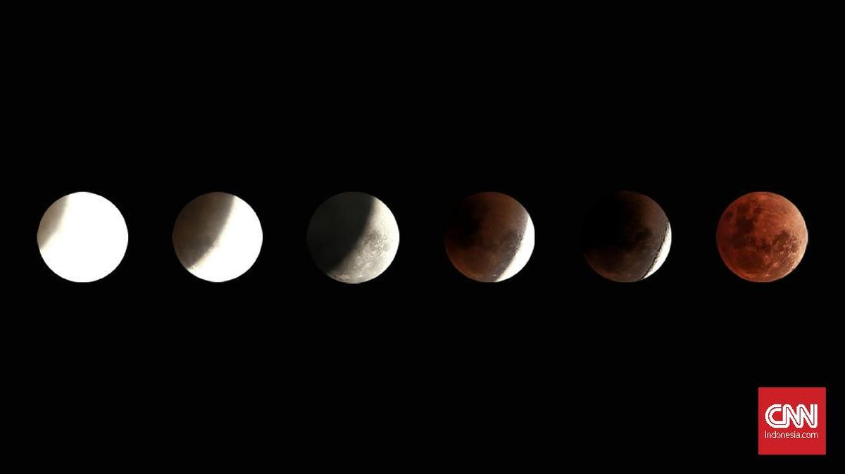FOTO: Rona Merah Super Blue Blood Moon di Jakarta