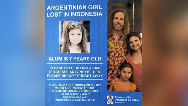 Jorge Langone menculik anaknya sendiri, Alum di Argentina. Ia melarikan Alum ke Bolivia, Brasil, Malaysia, sebelum akhirnya tertangkap di Toraja Utara.