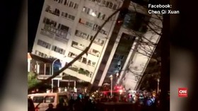 VIDEO:  Hotel Runtuh Akibat Diguncang Gempa Taiwan