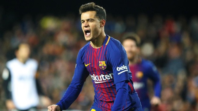 Philippe Coutinho mencetak gol pertama Barcelona saat mengalahkan Valencia 2-0. Kemenangan membawa Barcelona ke final Copa del Rey 2018.