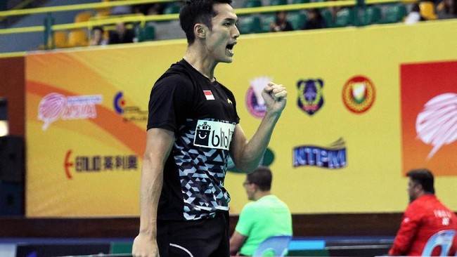 Tim putra Indonesia menjadi juara Kejuaraan Beregu Asia 2018 usai mengalahkan China 3-1 pada babak final di Stadion Sultan Abdul Halim, Malaysia, Minggu (11/2).