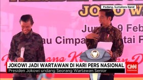 Presiden Joko Widodo Jadi Wartawan di Hari Pers Nasional