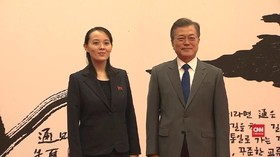 VIDEO: Senyum Adik Kim Jong-un Bertemu Presiden Korsel