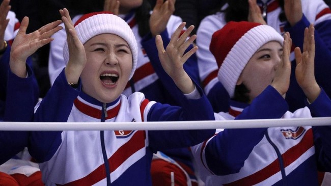 FOTO: Pesona Pemandu Sorak Korut di Olimpiade Pyeongchang