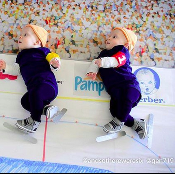 <p>Wah, Benjamin dan Zachary semangat banget nih tanding ice skating-nya. (Foto: Instagram/ @andsothereweresix)  </p>