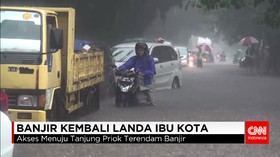 Hujan Sejak Pagi, Jalan Akses Menuju Tanjung Priok Tergenang