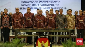 Parpol Peserta Pemilu 2019 Resmi Kantongi Nomor Urut
