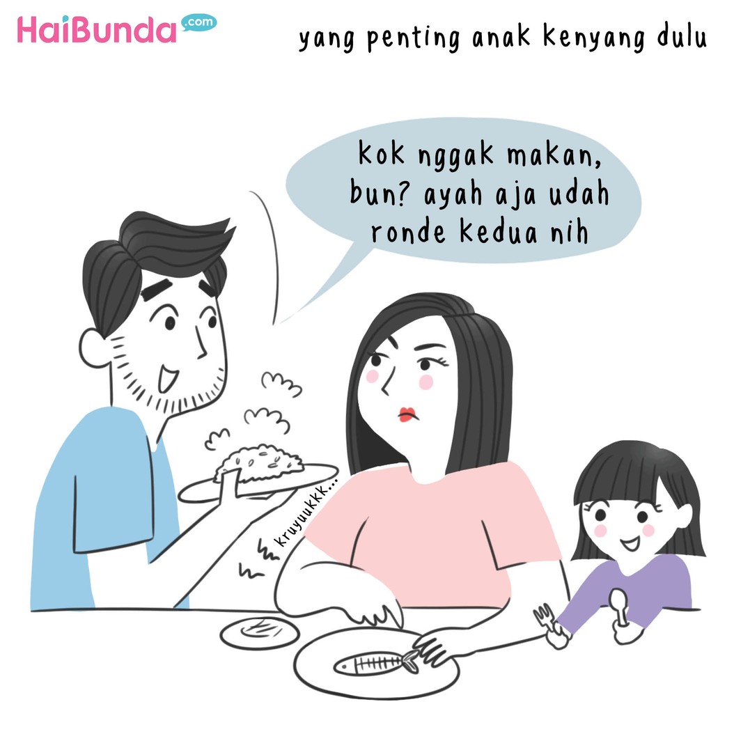 Saat jadi ibu, urusan makan bisa beda nih, Bun. Kalau Bunda gimana? Sama nggak perubahan yang dialami kayak bunda di komik ini?