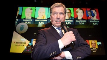 The independent presidential candidate Sauli Niinisto speaks during his election reception in Helsinki, Finland, January 28, 2018. LEHTIKUVA/Jussi Nukari via REUTERS   ATTENTION EDITORS - THIS IMAGE WAS PROVIDED BY A THIRD PARTY. NO THIRD PARTY SALES. NOT FOR USE BY REUTERS THIRD PARTY DISTRIBUTORS. FINLAND OUT. NO COMMERCIAL OR EDITORIAL SALES IN FINLAND.