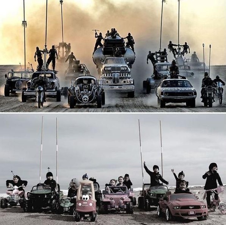 <p>Lagi-lagi gagal fokus sama foto keluarga ini. Lucu banget! Kalau konsep yang ini terinspirasi dari film Mad Max. (Foto: Instagram @dontcallmeoscar)</p>