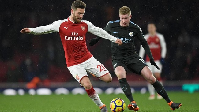 Manchester City mengalahkan Arsenal dengan skor 3-0 dalam laga Premier League di Emirates, Inggris, pada Kamis (1/3).
