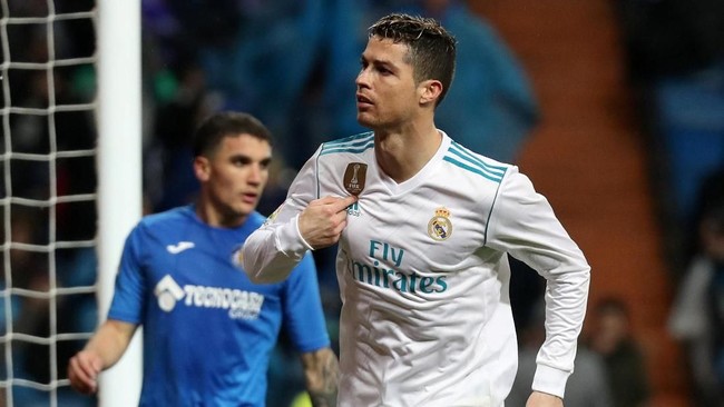 Cristiano Ronaldo mencetak brace atau dua gol saat Real Madrid sukses mengalahkan Getafe dengan skor 3-1 di Santiago Bernabeu.