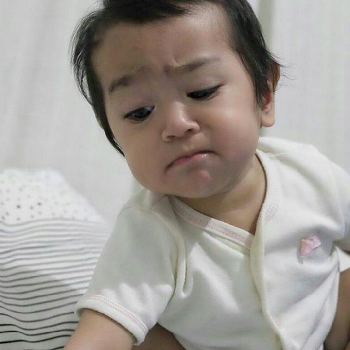 <p>Tebak, Bun, ini ekspresi Taqya saat kesal, sedih, atau kenapa ya? (Foto: Instagram/ @gary_iskak)</p>