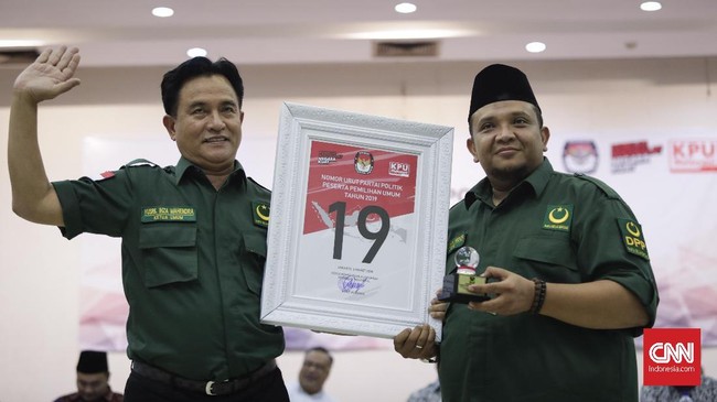 PBB resmi disahkan sebagai partai peserta pemilu dan mendapat nomor urut 19 di ajang Pemilu 2019 setelah menang dari KPU di sidang sengketa verifikasi partai.