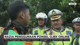 Razia Penggunaan Ponsel Ojek Online
