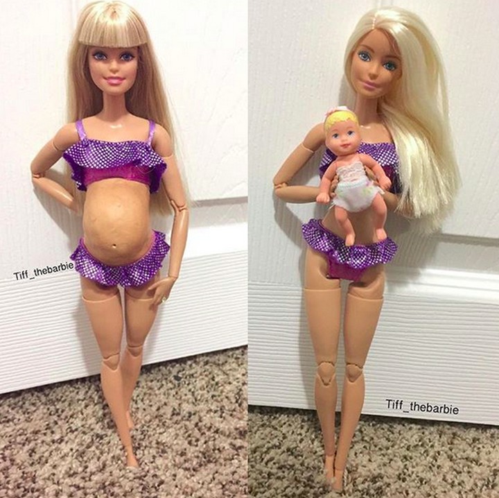 <p>Before-after si kecil lahir. Hayo, siapa Bunda yang juga pernah melakukan ide foto kayak gini? (Foto: Instagram/ @tiff_thebarbie)</p>