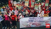 FOTO: Ragam Suara di Hari Perempuan Internasional Para perempuan dari berbagai elemen berunjuk rasa di depan Istana Merdeka, Jakarta, Kamis (8/3) memperingati Hari Perempuan Internasional.