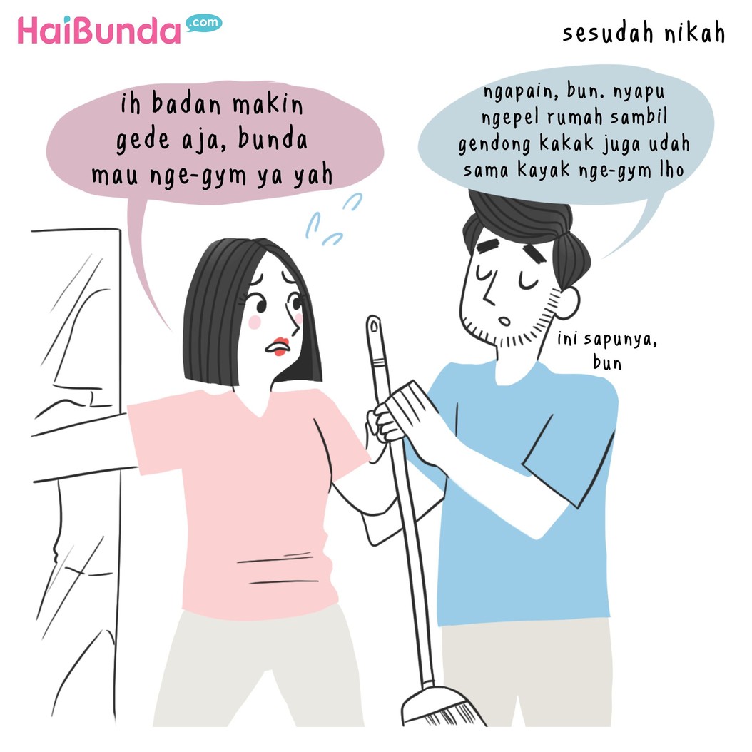 Sebelum dan sesudah nikah, ada perubahan respons suami nggak, Bun? Kayak apa sih perubahannya? Apa sama kayak yang dialami Bunda di komik ini?
