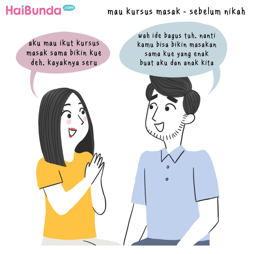 Sebelum dan sesudah nikah, ada perubahan respons suami nggak, Bun? Kayak apa sih perubahannya? Apa sama kayak yang dialami Bunda di komik ini?