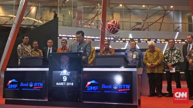 SMF menerbitkan Efek Beragun Aset Surat Partisipasi (EBA SP) BTN senilai Rp2 triliun atau naik dari EBA SP sebelumnya yang sebesar Rp1 triliun.