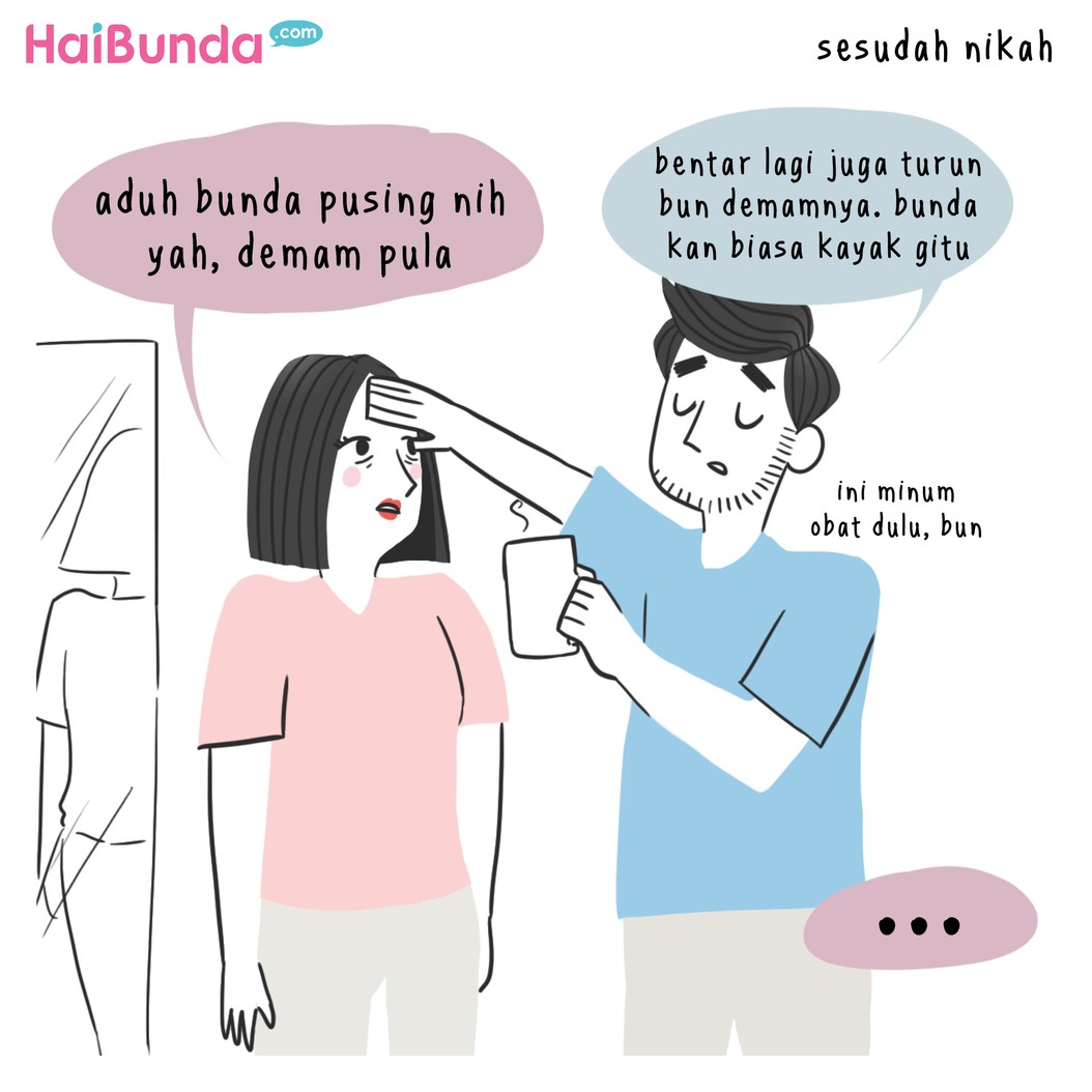 Sebelum dan sesudah nikah, ada perubahan respons suami nggak, Bun? Kayak apa sih perubahannya? Apa sama kayak yang dialami Bunda di komik ini?