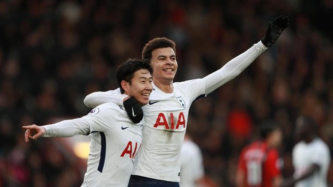 Tottenham Hotspur berhasil menggusur Liverpool dari posisi ketiga klasemen sementara Liga Inggris usai menang atas Bournemouth.