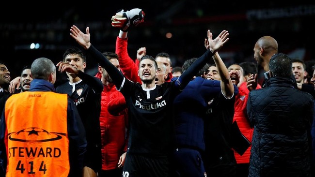 FOTO: Kegetiran MU Disingkirkan Sevilla di Liga Champions