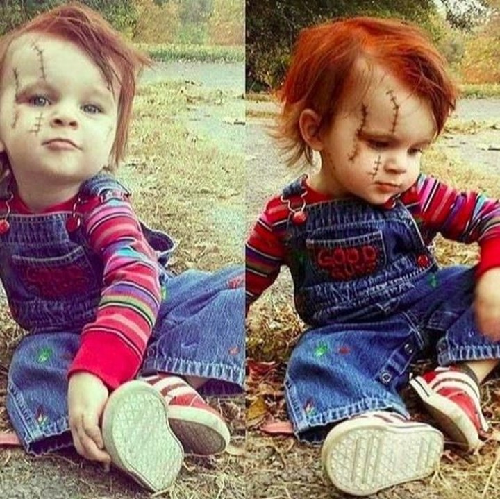 <p>Sudah mirip sama karakter boneka Chucky belum, Bun? (Foto: Instagram @xcosplayxmag)</p>