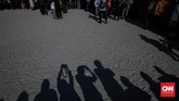 FOTO: Mengarak Bhuta Kala di Tepi Pantai Festival Ogoh-ogoh, budaya mengenyahkan roh jahat yang biasa dilakukan menjelang Hari Raya Nyepi di Bali, juga diselenggarakan di Jakarta, tepatnya di Ancol.