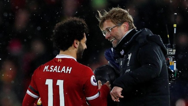 Manajer Liverpool Juergen Klopp menyebut Mohamed Salah fantastis setelah mencetak empat gol ke gawang Watford.