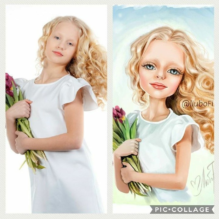 <p>Seniman ini juga terinspirasi dari foto model cilik Rusia. (Foto: Instagram @liubofirst)  </p>
