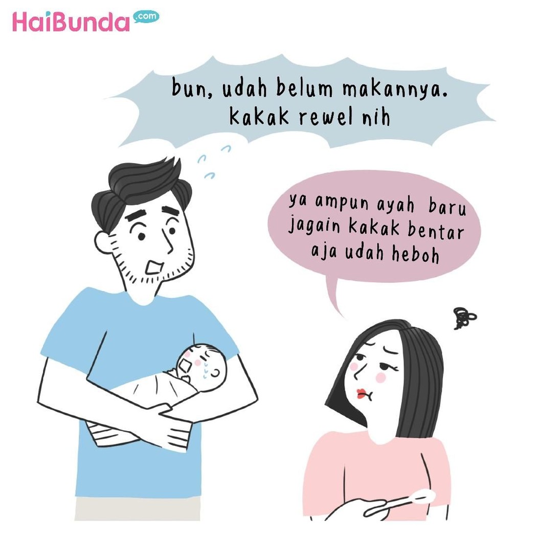 Ingatkah pengalaman saat suami menjadi ayah baru, Bun? Apa yang paling membekas di ingatan?