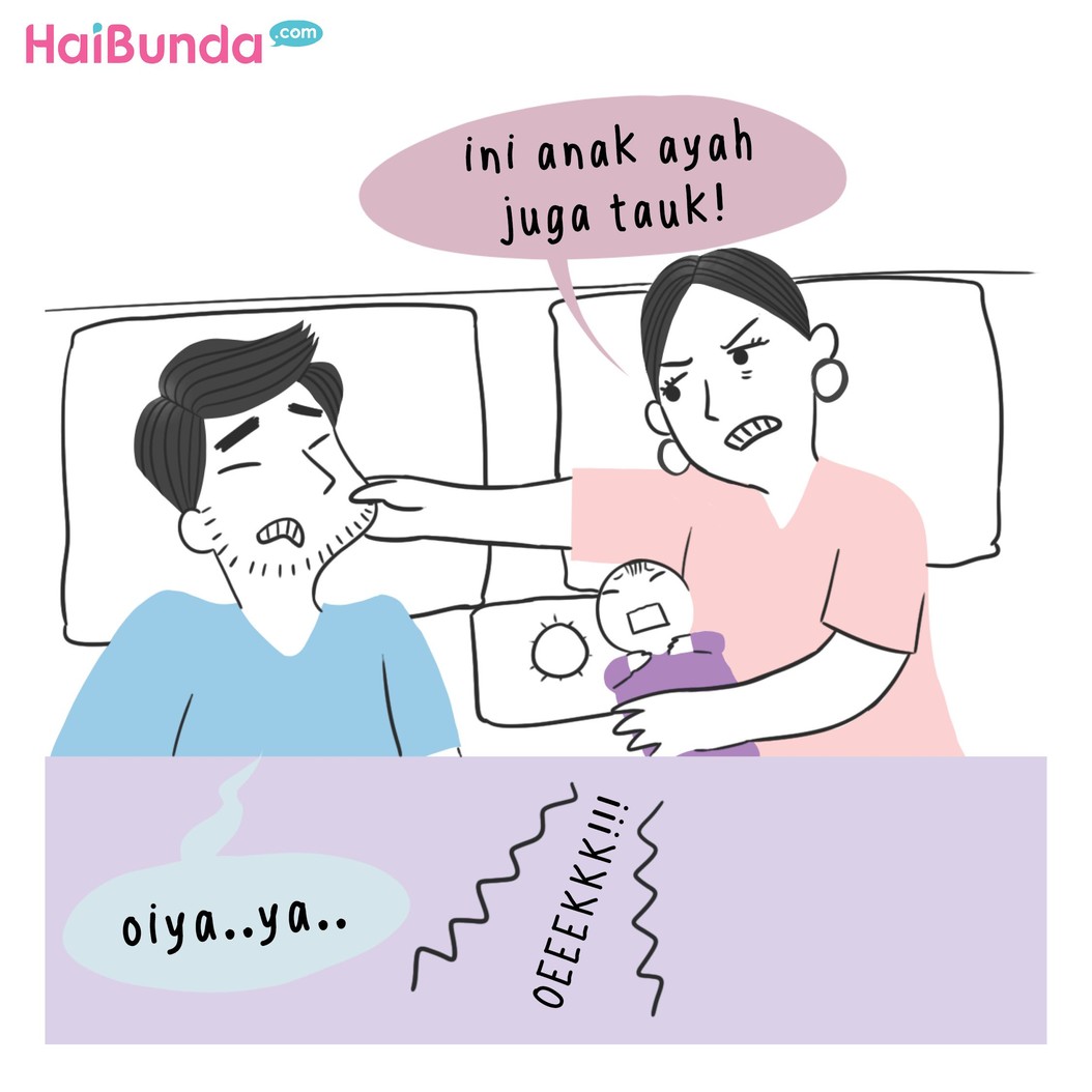 Ingatkah pengalaman saat suami menjadi ayah baru, Bun? Apa yang paling membekas di ingatan?
