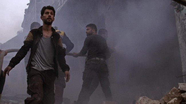 Rusia menampik tuduhan jadi dalang di balik serangan senjata kimia mematikan di Douma, Suriah, Sabtu (7/4).