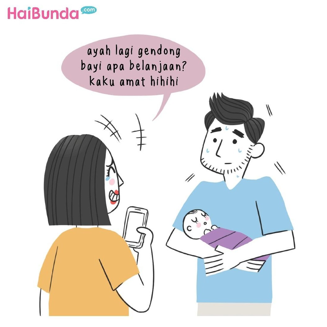 Ingatkah pengalaman saat suami menjadi ayah baru, Bun? Apa yang paling membekas di ingatan?