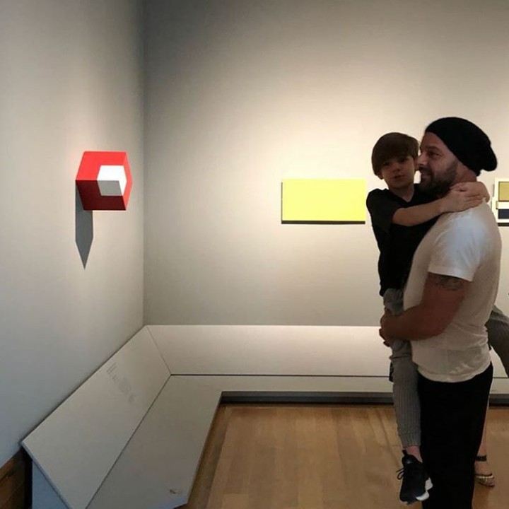 <p>Mengajak Valentino melihat pameran seni. (Instagram: @ricky_martin)  </p>