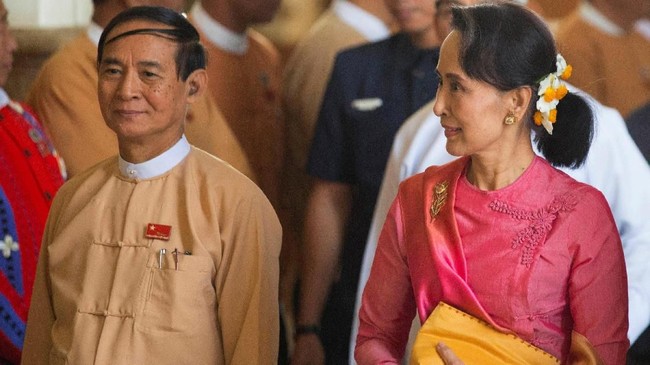 Presiden Myanmar,Win Myint dikabarkan melarang sekelompok menteri dan anggota parlemen negara bagian Shan melakukan studi ketahanan pangan di Indonesia.
