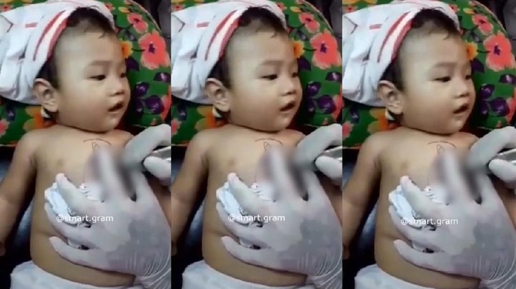 Video yang viral menunjukkan bayi sedang ditato. Bahayanya apa ya?