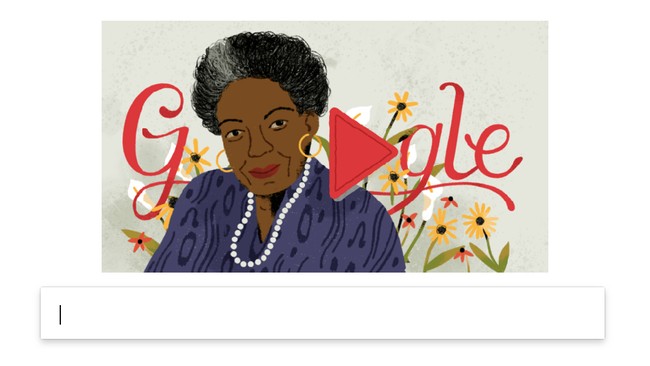 Google doodle hari ini mengenang kelahiran sosok aktivis kesetaraan gender keturunan Afrika-Amerika, Dr. Maya Angelou.