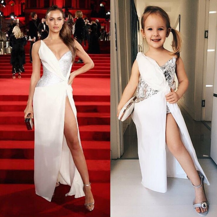 <p>Siapa yang lebih bagus pakai gaun? Irina Shayk atau Stefani? He-he-he. (Foto: Instagram @seasunstefunny)</p>