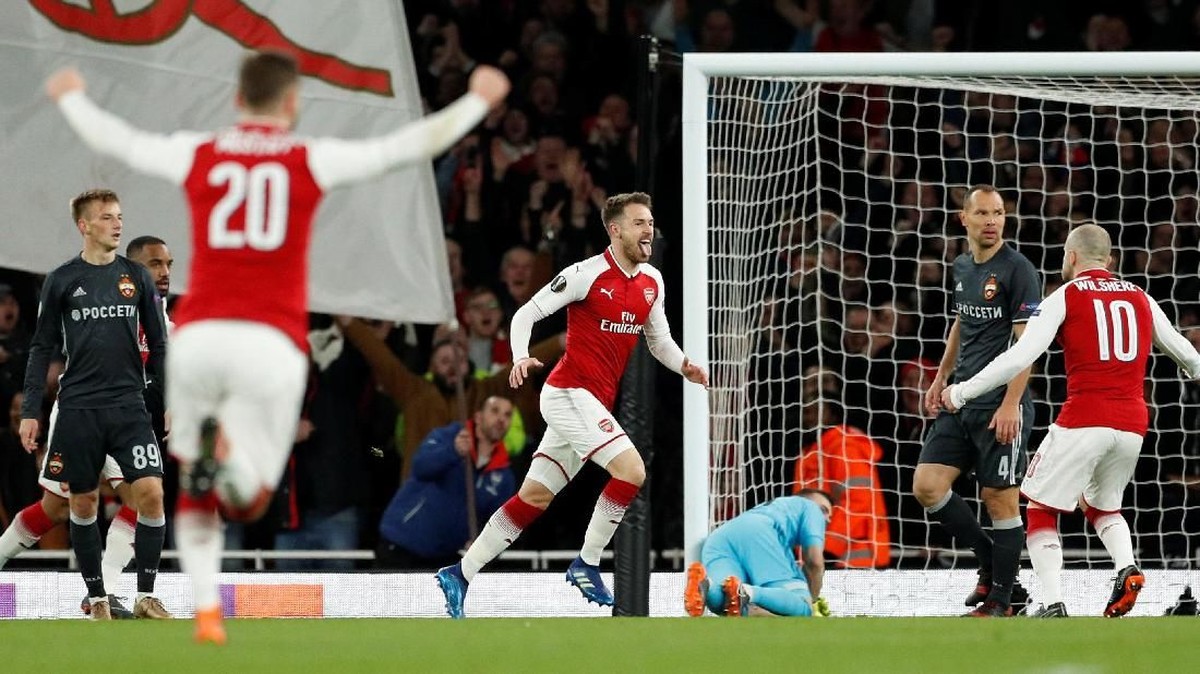 FOTO: Ramsey dan Lacazette Bintang Arsenal di Liga Europa