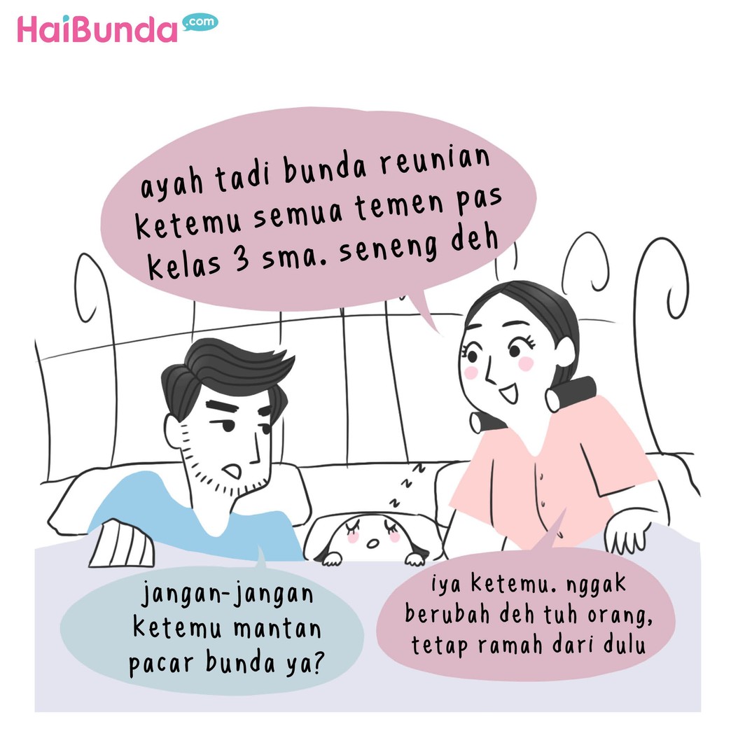 Begini jadinya kalau ayah di komik ini cemburu. Bunda pernah dicemburuin sama suami? Yuk ceritain di kolom komentar, Bun.