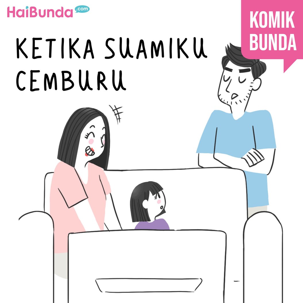 Begini jadinya kalau ayah di komik ini cemburu. Bunda pernah dicemburuin sama suami? Yuk ceritain di kolom komentar, Bun.