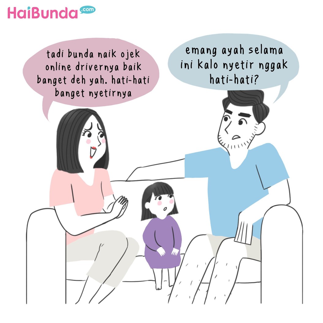 Begini jadinya kalau ayah di komik ini cemburu. Bunda pernah dicemburuin sama suami? Yuk ceritain di kolom komentar, Bun.
