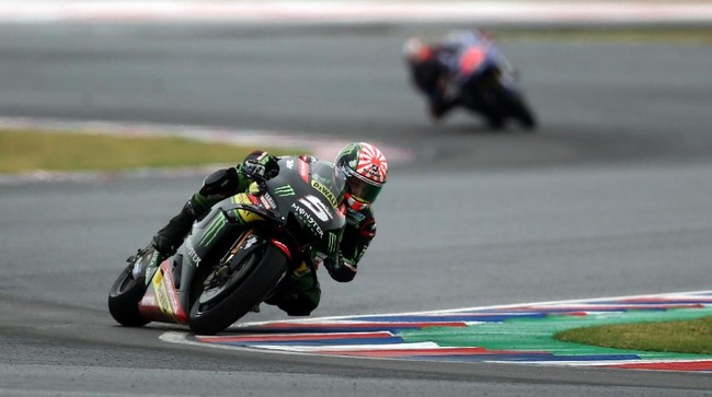 Pebalap Tech3 Yamaha Johann Zarco sukses mengalahkan Andrea Dovizioso pada latihan bebas pertama MotoGP Republik Ceko 2018 di Sirkuit Brno, Jumat (3/8).