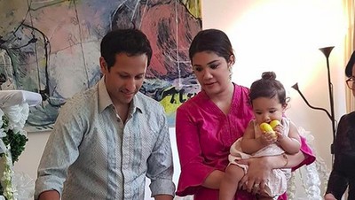 Lucunya Anak Bos Go-Jek Nadiem Makarim Saat Upacara Turun Tanah