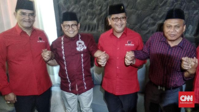 Hasto PDIP Quips Jokowi to MK in Front of Cak Imin